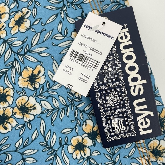 NWT Reyn Spooner 40 Board Shorts Country Hibiscus Floral Pattern Blue - Picture 3 of 5